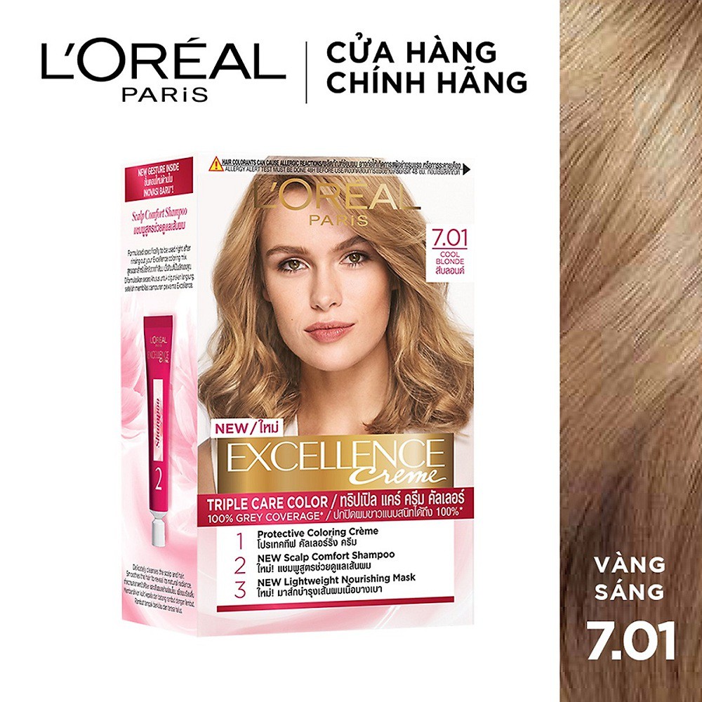 Thuốc nhuộm tóc #7.01 Loreal Excellence Creme  100% chính hãng, vov cung cấp & bảo trợ.