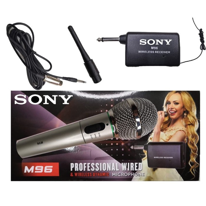 Micro Hát Karaoke Không Dây Có Dây Cáp Chất Lượng Cao Sony M96