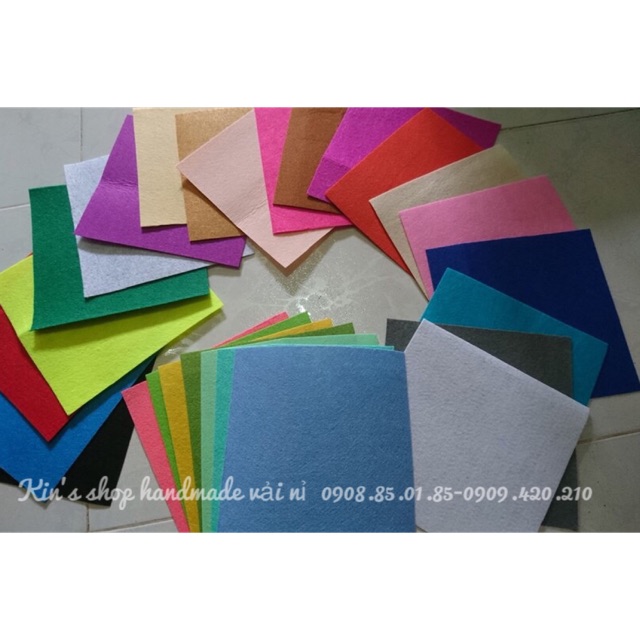 Combo vải nỉ cứng, khóa khóa, móc điện thoại, kim chỉ may và bông gòn sợi giá chỉ 100k