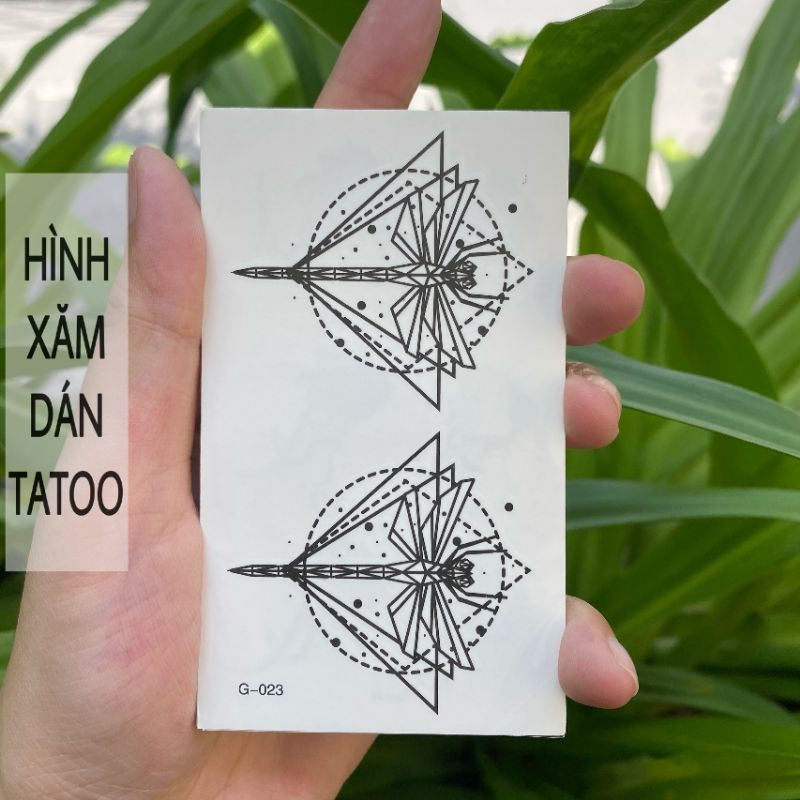 Hình xăm con chuồn chuồn g23. Tatoo dán tạm thời size &lt;10x6cm