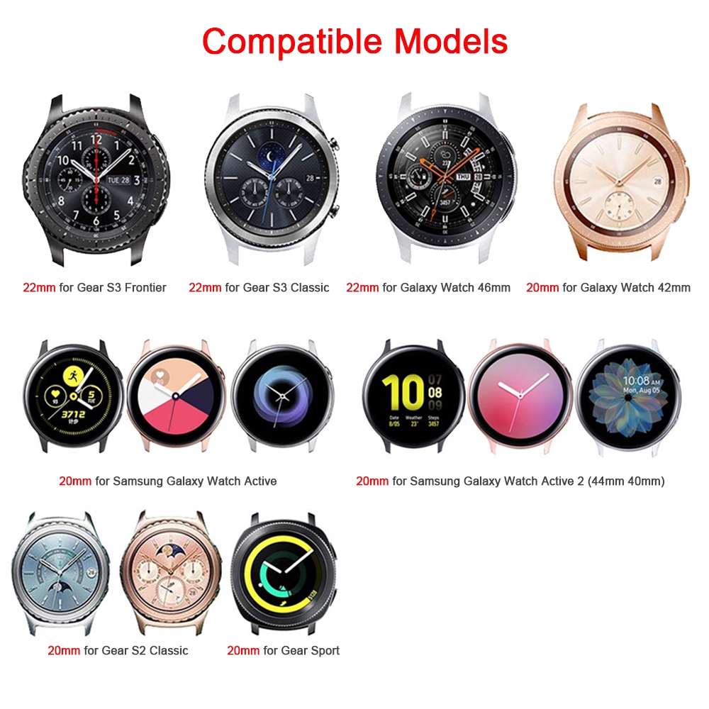 Dây đeo đồng hồ thay thế bằng thép không gỉ dạng mắt xích cho Samsung Galaxy Watch 3 4 41mm 44mm Classic 46mm Active 1 2 20mm 40mm S2 Gt 42mm 45mm