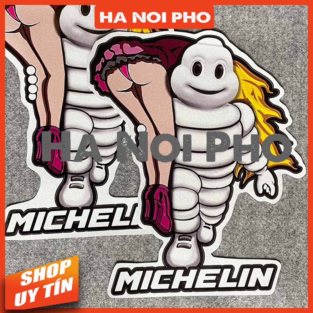 Tem Tiktok Michelin cứu mỹ nhân phản quang kích thước 22x27cm, Công nghệ In 3M, chống nước