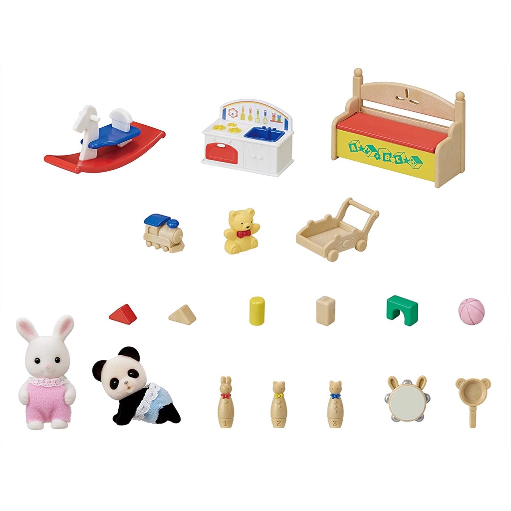 MỚI Đồ Chơi Sylvanian Families Đôi Bạn Chơi Đồ Chơi Baby White Rabbit n Panda Toy Set