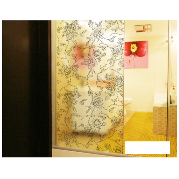 Decal Dán Kính Cao Cấp - Hoa Hồng Xám cực đẹp ( 60x116cm )