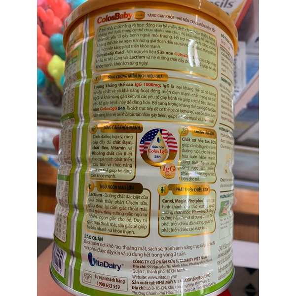Sữa COLOS BABY GOLD 0+ 1000IgG lon 800gr [2025]
