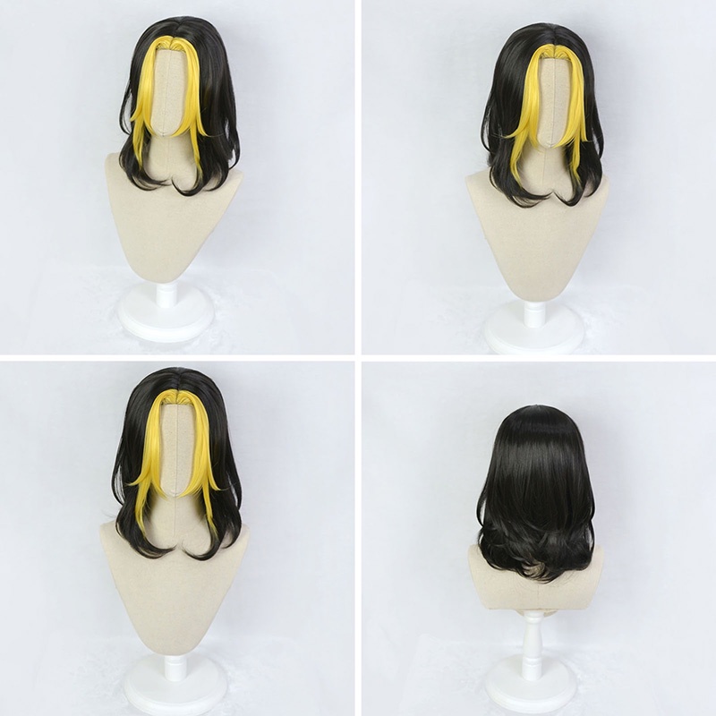 Bộ Tóc Giả Dài Màu Vàng Đen Hóa Trang Nhân Vật Hanemiya Kazutora Trong Phim Hoạt Hình Tokyo Revengers Hanemiya