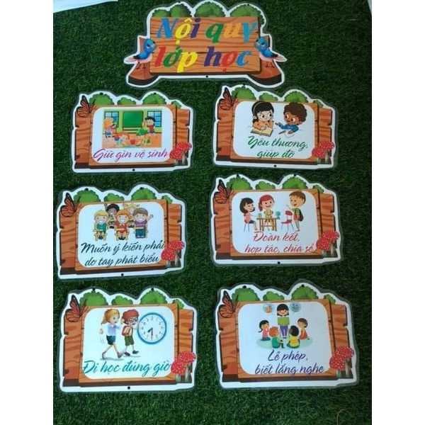 Nội quy lớp học (mới) ép plastic có sẵn keo dán tường