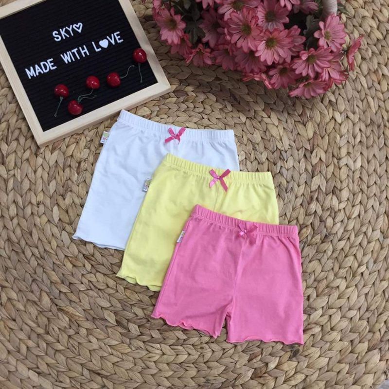 Quần chip đùi bé gái, combo 3 quần leg đùi trẻ em cotton mềm giãn tiện lợi