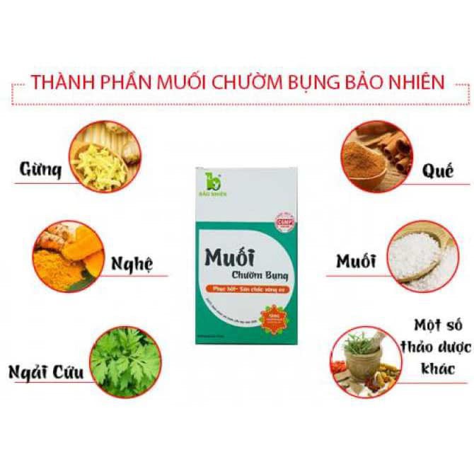 Muối chườm bụng Bảo Nhiên Hộp 850Gr Tặng Kèm Túi Vải