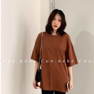 Áo phông trơn basic form rộng unisex chất mặt tuyết, Áo Thun Nam Nữ Dáng Rộng 3158