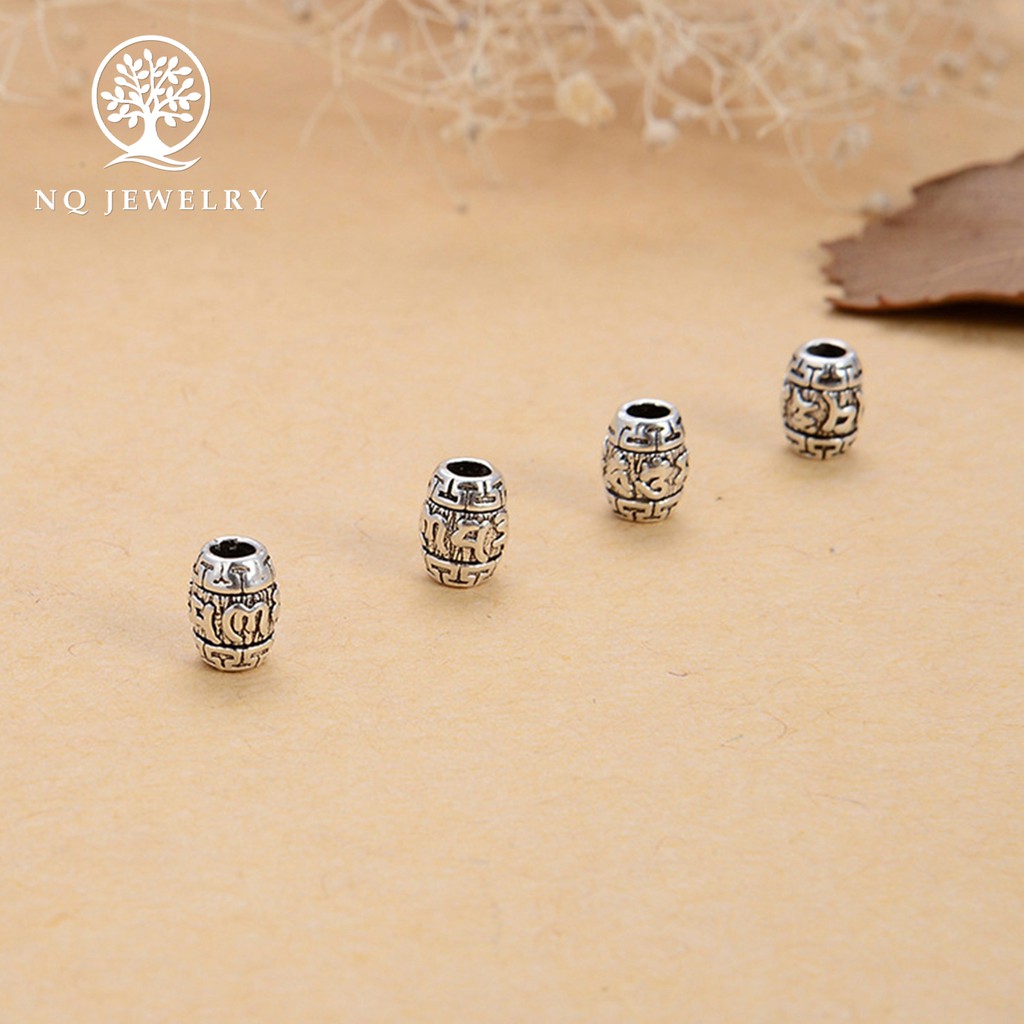 Charm chặn hạt hình ô liu lục tự đại minh chú - NQ Jewelry