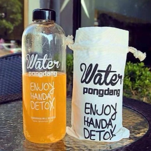 Bình uống nước Detox loại 1 lít có túi vải