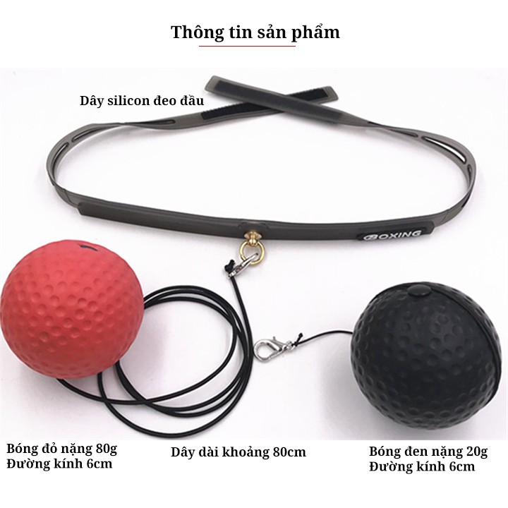 Bộ bóng đấm boxing tập phản xạ đeo đầu FX309