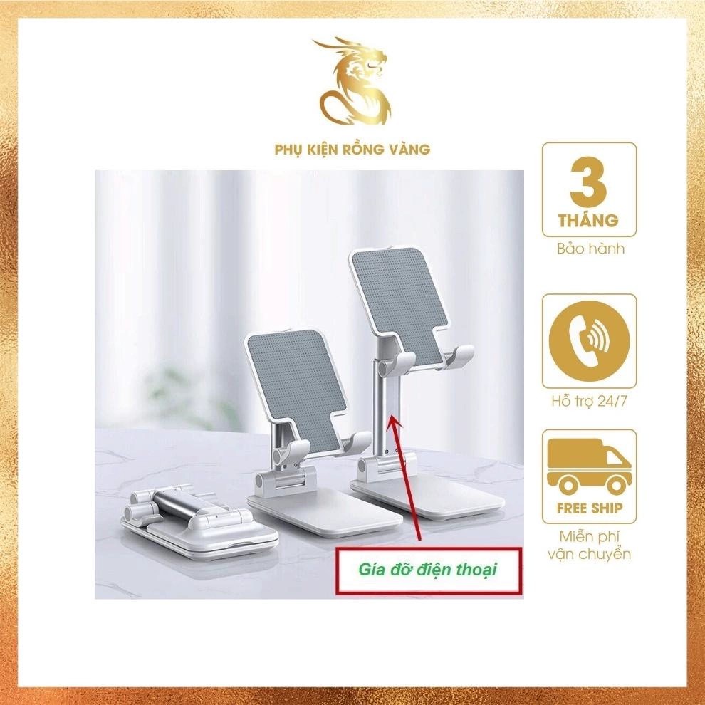 Kẹp điện thoại để bàn (màu ngẫu nhiên) FOLDING DESKTOP - Phụ kiện rồng vàng - chính hãng