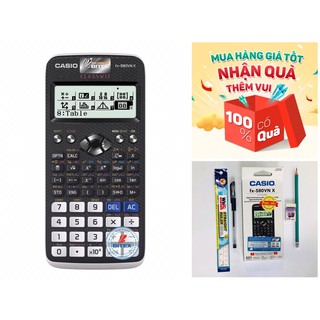 Máy tính Casio Fx 580 VNX hàng chính hãng bảo hành 7 năm. Tặng kèm (Bút bi, Thước kẻ, Bút chì, Tẩy)