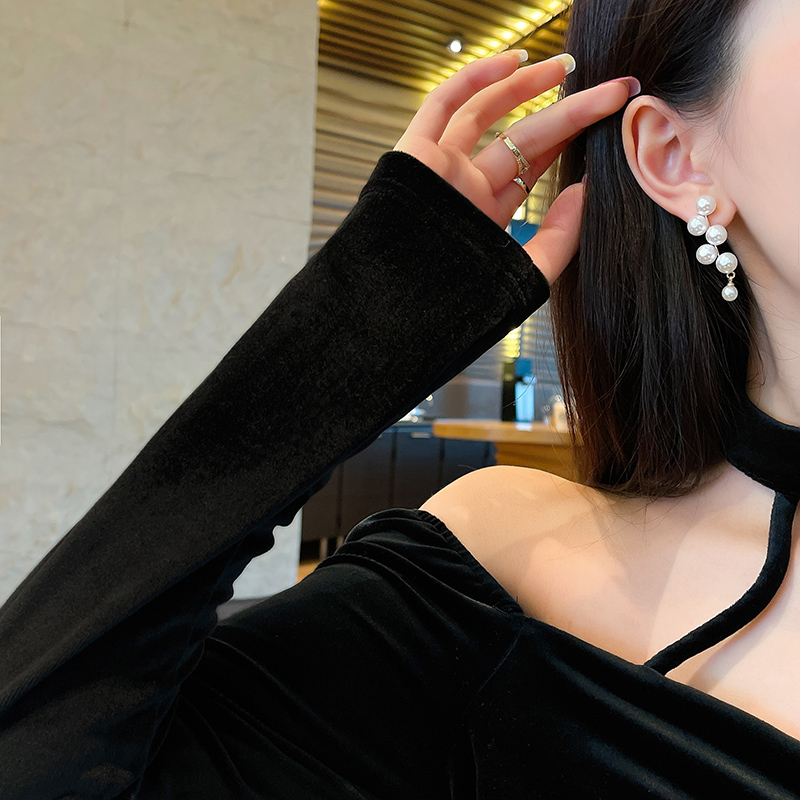 Khuyên Tai Đính Hạt Ngọc Trai Nhân Tạo Phong Cách vintage