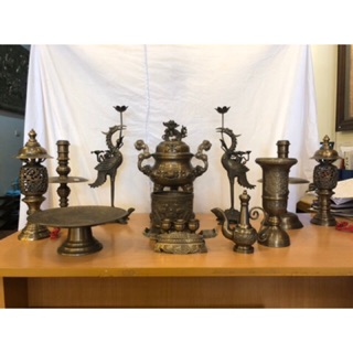 Bộ đồ thờ bằng đồng thờ cúng hun giả cổ đẹp nhất