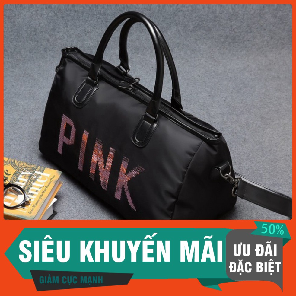 [FREE SHIP] Túi du lịch pink cao cấp 2 màu hồng đen