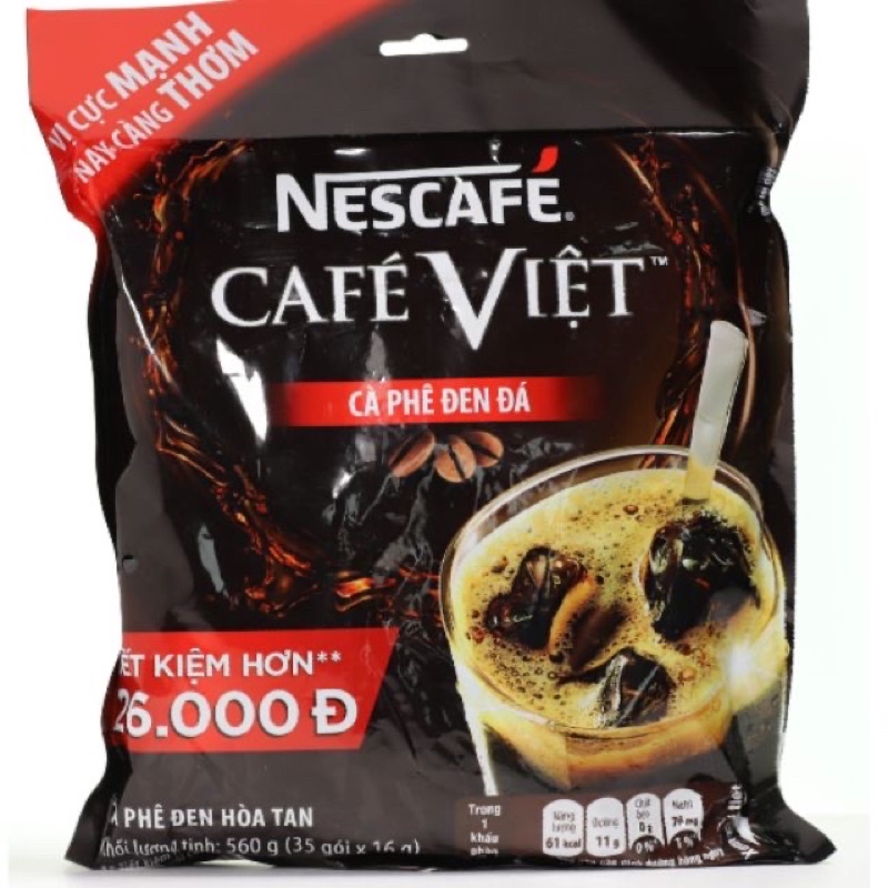 Nescafe Cà Phê Việt Đen Đá Nestle Việt 37gói 16g