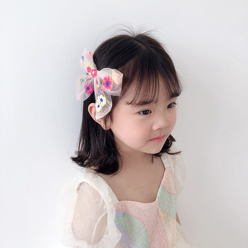 Kẹp Tóc Hình Nơ Phối Ren Đáng Yêu Cho Bé Gái