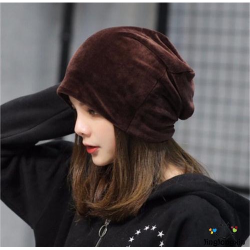 Nón trùm đầu vải nhung giữ ấm thời trang cho nữ chất lượng cao