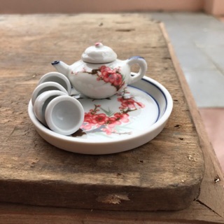 Bộ ấm trà gốm sứ mini trang trí tiểu cảnh