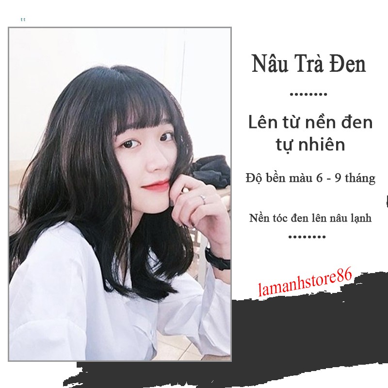 Thuốc nhuộm tóc NÂU TRÀ ĐEN màu nhuộm lên chuẩn tone NÂU TRÀ ĐEN kem nhuộm tóc an toàn không sót da đầu kem nhuộm thơm