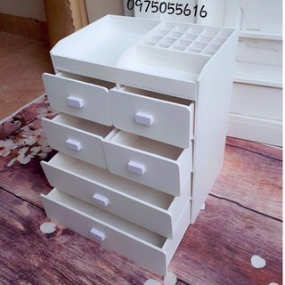 Tủ đựng mỹ phẩm 5 tầng màu trắng , Tủ mini, tủ đựng mỹ phẩm , tủ đựng đồ trang điểm , đựng đồ makeup