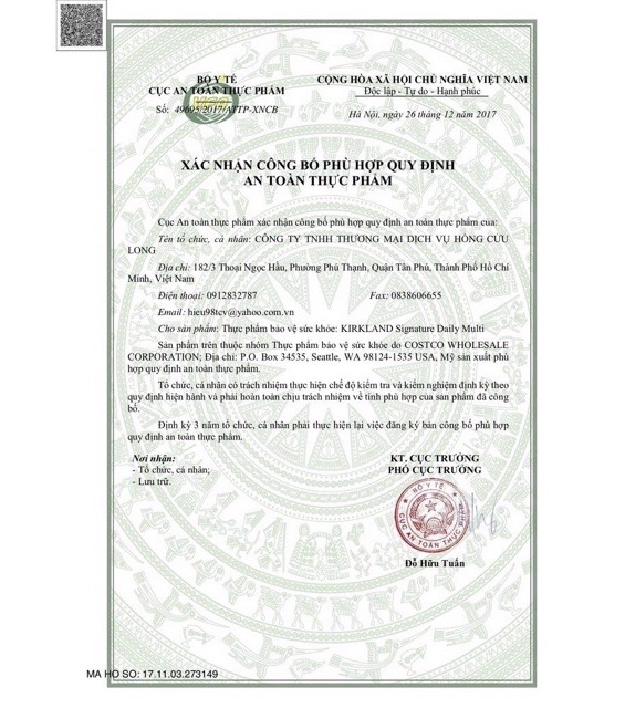 [Date 2023] Viên Uống bổ sung Vitamin và Khoáng Chất tổng hợp Kirkland Daily Multi chai 500 viên | Thế Giới Skin Care