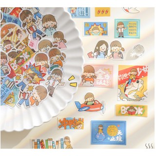 Set sticker cô gái siêu đáng yêu