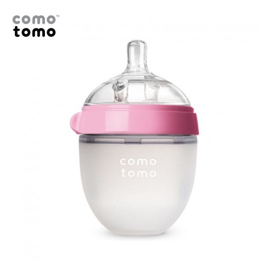 Bình sữa Comotomo Mỹ 150ml chất liệu silicone cao cấp, mềm mại như ti mẹ màu xanh, hồng