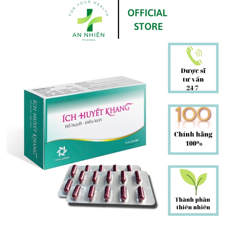 ÍCH HUYẾT KHANG - bổ huyết điều kinh hỗ trợ chứng rối loạn kinh nguyệt đau bụng kinh