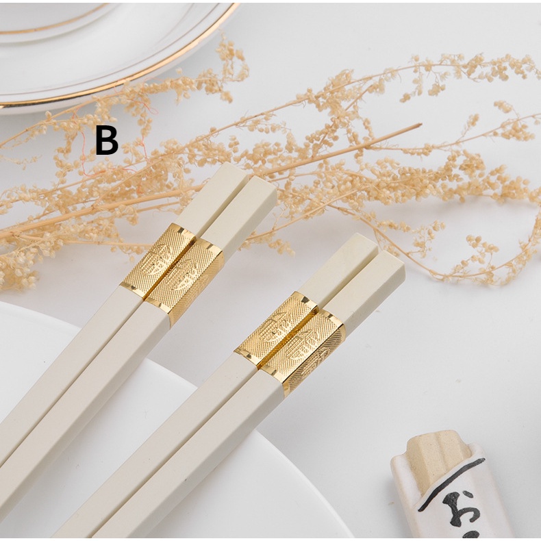 Bộ 1 đôi đũa phong cách Trung Quốc Chống trượt và nhiệt độ cao du lịch xách tay đũa nhà hàng khách sạn bộ đồ ăn