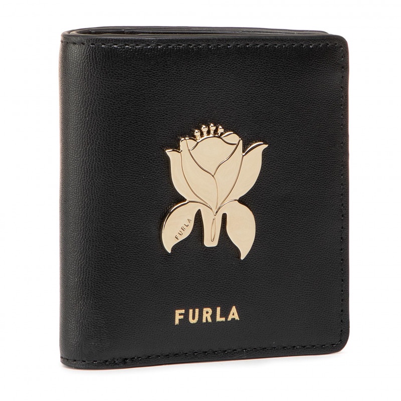 [Mã FAPREBAU giảm 10% đơn từ 1tr] Ví Nữ FURLA Tuberosa S Compact Wallet Vitello St Milestone - Đen Nero