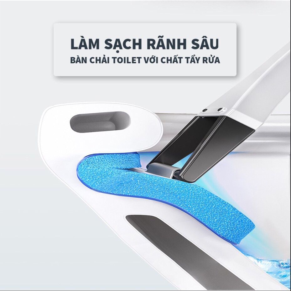 Bàn chải cọ rửa toilet, nhà tắm, sử dụng miếng tẩy rửa thay thế tiện dụng