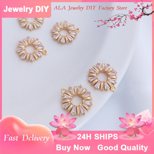 💕Bán buôn đồ trang sức DIY💕Khuyên Tai Mạ Vàng 14K Đính Đá Zircon Hình Chữ T Nhiều Màu Sắc Sang Trọng Dành Cho Nữ[mặt dây chuyền/hạt treo/òng cổ/vòng tay/hoa tai/bông tai]
