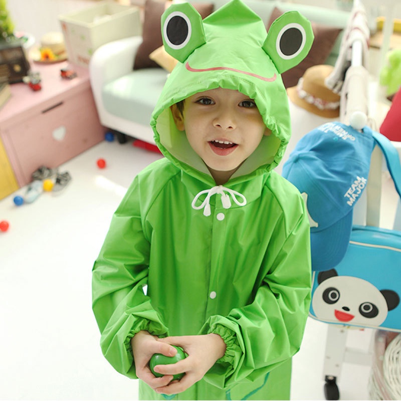 Áo Mưa Trẻ Em Áo Mưa Hình Thú Vui Nhộn Cho Bé Tay Dài Có Mũ Trùm Phối Nút Thiết Kế Dễ Thương