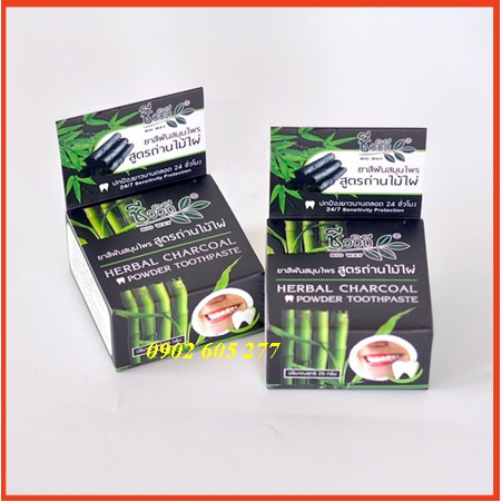 [Combo] 12 Kem Tẩy Trắng Răng Than Tre Hoạt Tính Herbal Charcoal Powder Thái Lan 25gr