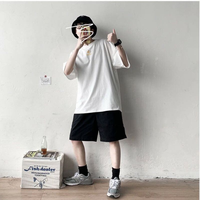 Áo thun tay lỡ G1SHOP vải coton dày dặn, co dãn, form rộng - Future Disout