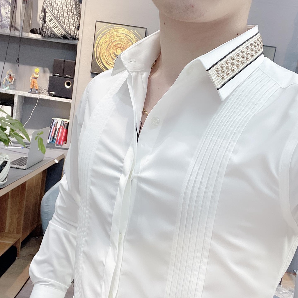 Sơ Mi Nam Vải Hàn Trơn Mịn Không Nhăn Không Pai Không Xù