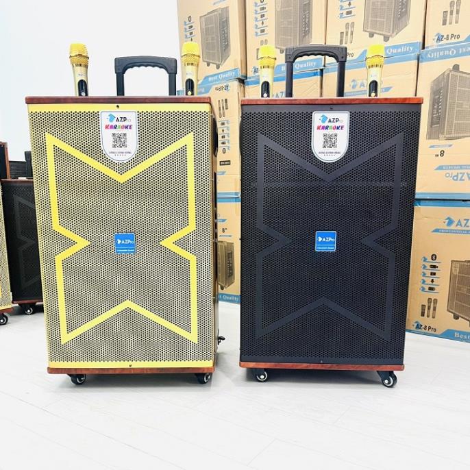 Loa kéo Bluetooth chính hãng AZPRO AZ-1595-A Bass 40 -10 núm chỉnh có Reverb,kèm 2 mic không dây chống hú