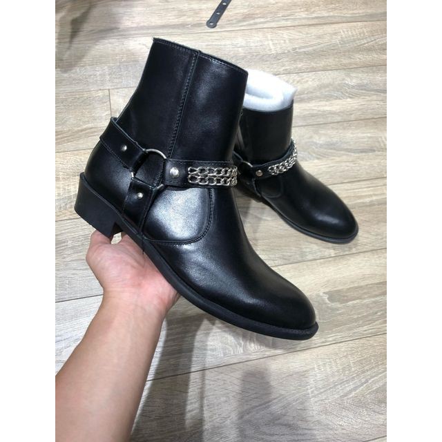 [ Hàng Cao Cấp ] Boots Da Bò Cao Cấp Kèm Xích