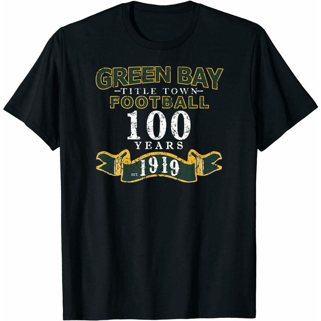 Green Bay Packers Áo thun bóng đá kỷ niệm 100 năm Cotton Tee