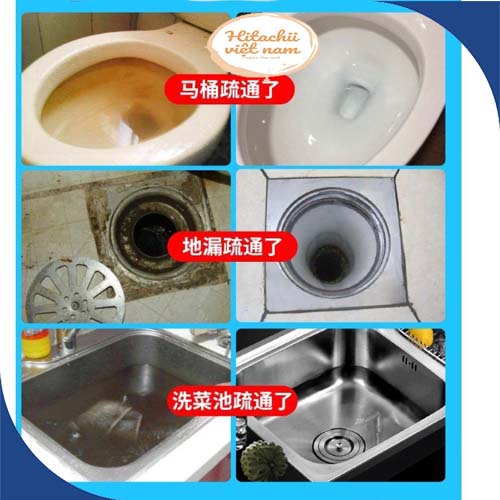 Bột Thông Tắc Cống, Đường Ống, Bồn Cầu, Bồn Rửa Mặt..Xử Lý Triệt Để Cặn Bã 250gr - Bột thông cống Nhật Bản