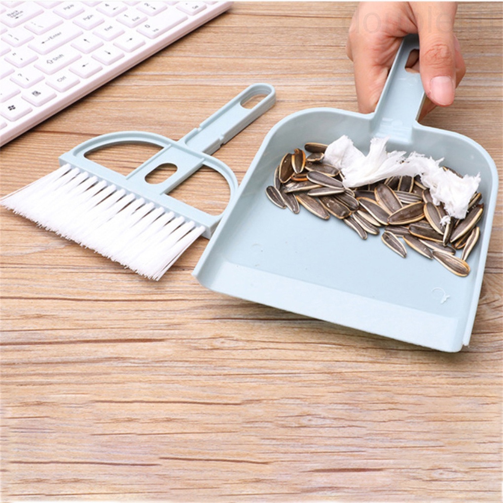 Set 2 món chổi và đồ hốt rác mini làm sạch bàn phím máy tính cho văn phòng/ nhà cửa