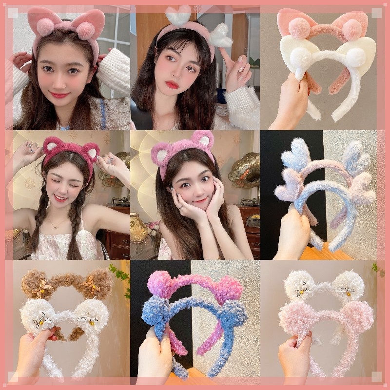 Băng Đô Nhung Lông Phong Cách Hàn Quốc Dễ Thương Dành Cho Nữ