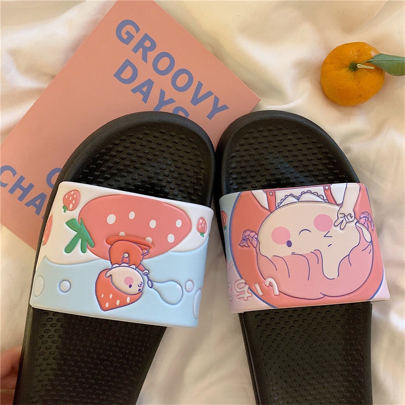 Dép Đi Trong Nhà Đế Dày Chống Trượt Họa Tiết Hoạt Hình Dễ Thương Cho Nữ