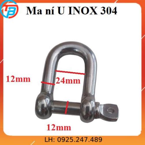 Ma ní U INOX 304 [ Phi 12mm ] CÁP THÉP Thái Bình VinàN