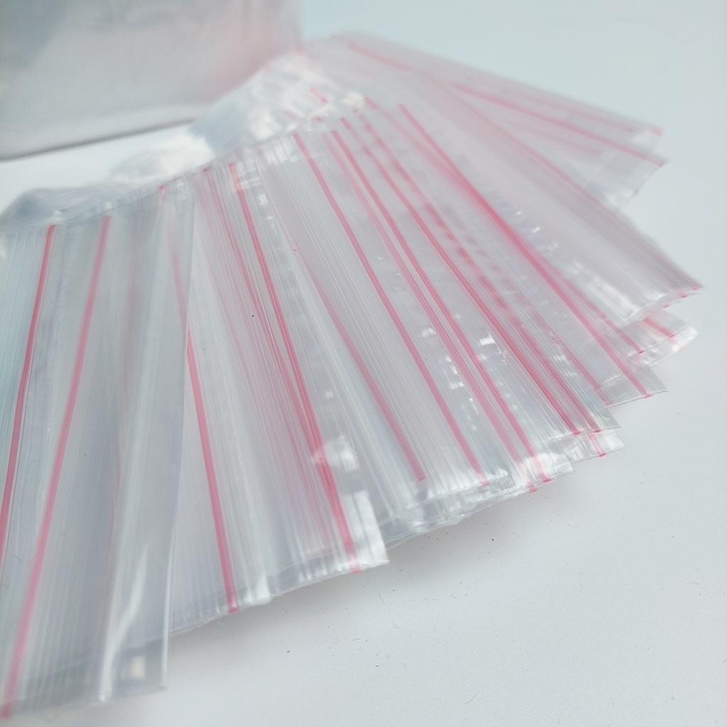 1kg Túi zip chỉ đỏ zip PE, zip lock, zip viền đỏ loại dày – Bao Bì Lê Gia Cát