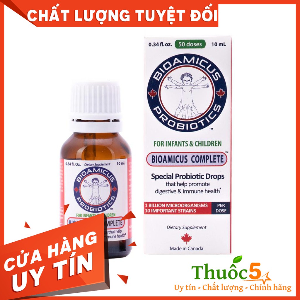 Men vi sinh Bioamicus Complete Siro tăng cường hệ tiêu hoá cho bé 10ml